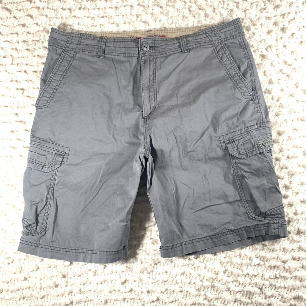 UNION BAY MENS 42 CARGO SHORTS GRAY LIGHTWEIGHT UTILITY‎ INSEAM OUTDOOR HIKE